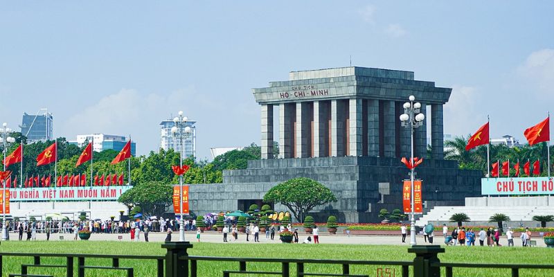 Uncle Ho's Mausoleum is currently located at 2 Hung Vuong, Hanoi.